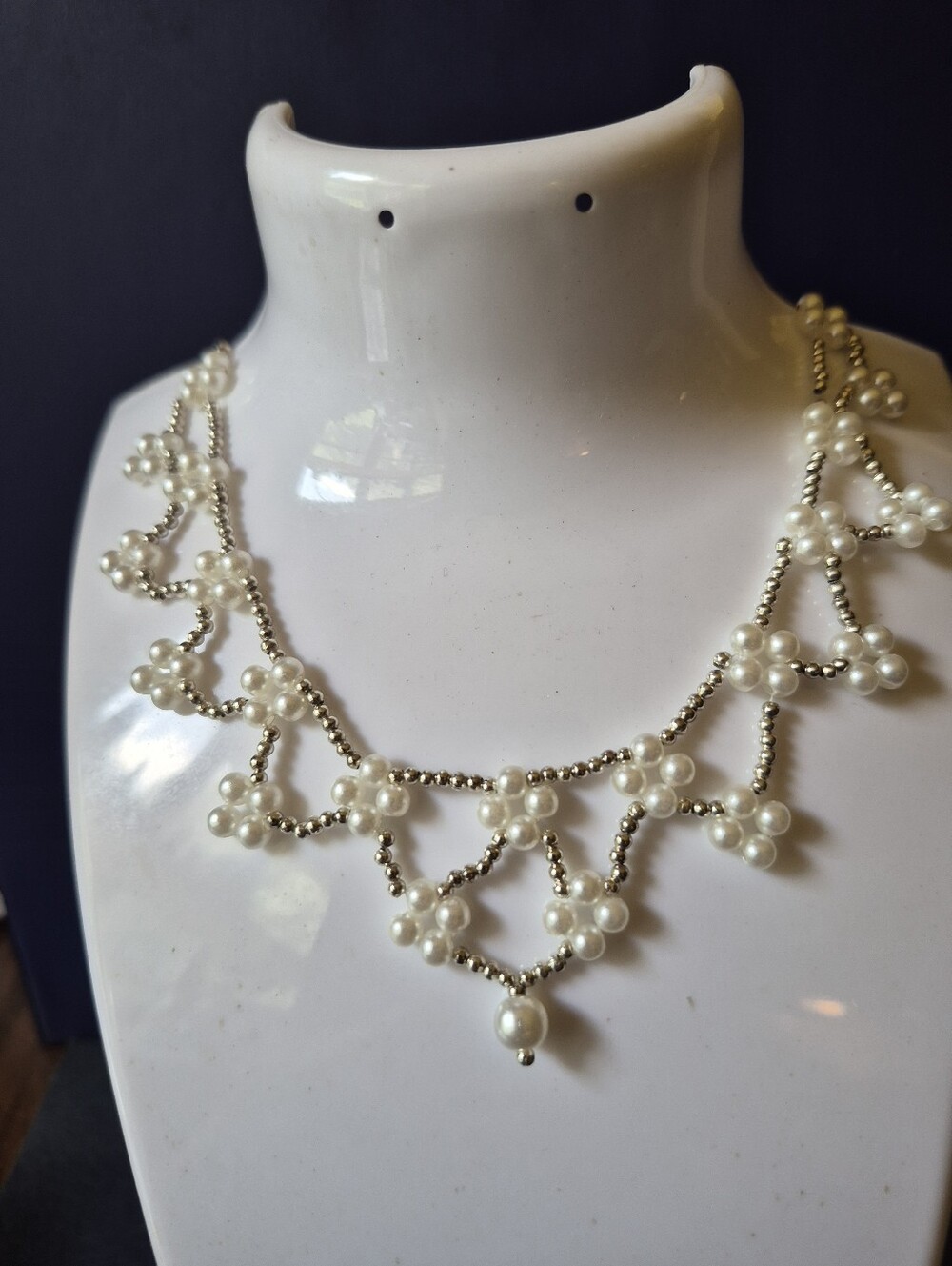 Handmade Pearl Necklace 16" with 2" Extender